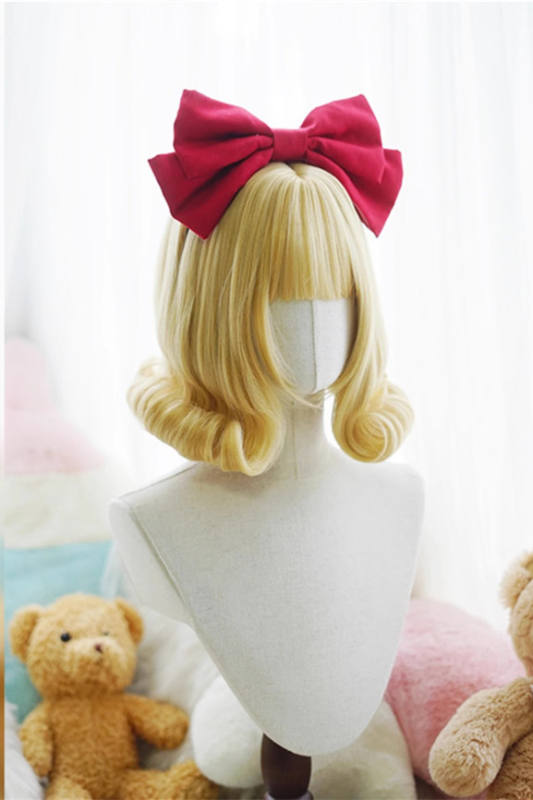 Yuchashui Dairy Wear Lolita Short Wigs Gold and Black