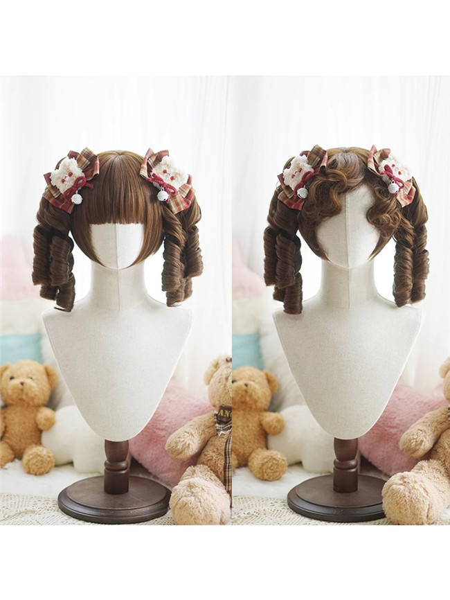 Yuchashui Bobo Short Wigs and Curly Wigs Ponytail