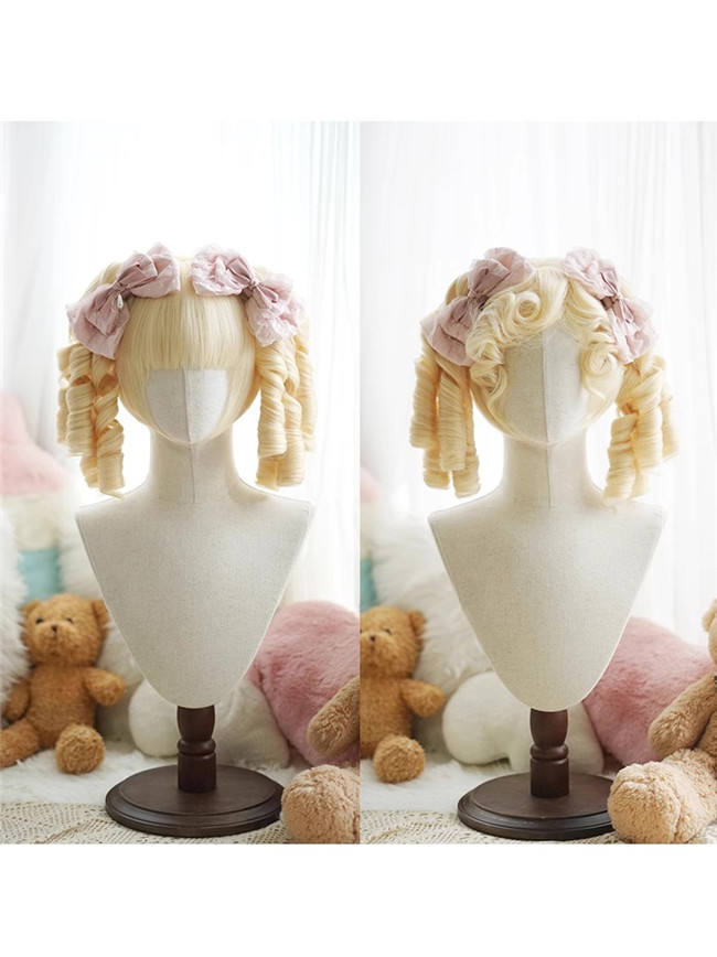Yuchashui Bobo Short Wigs and Curly Wigs Ponytail