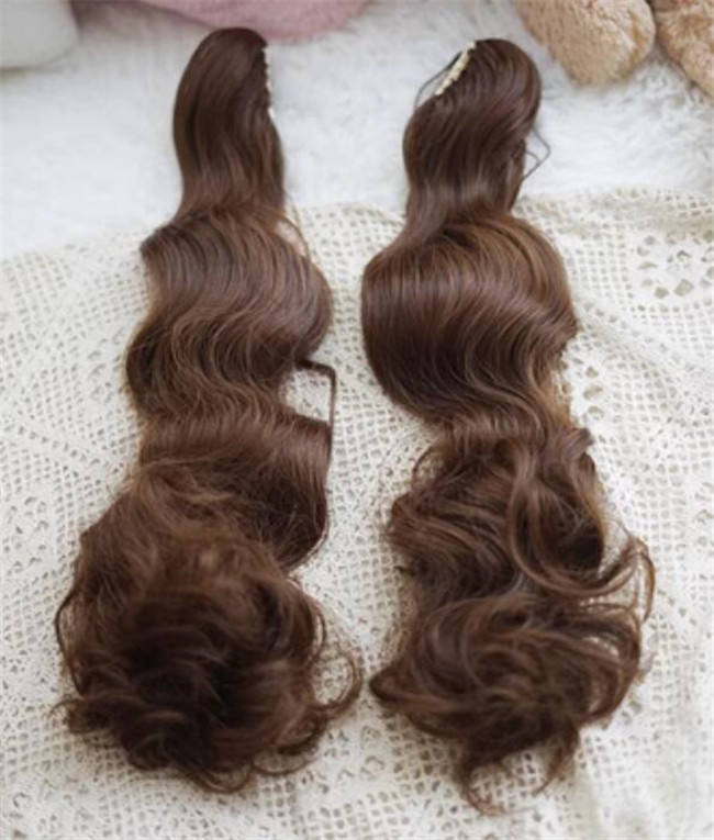 Yuchashui Bobo Short Wigs and Long Curly Wigs Ponytail