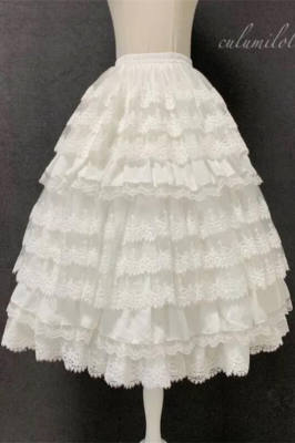 US$ 14.99 - Lace and Chiffon Bell Shape 55cm Long Adjustable Puffy Level  Lolita Petticoat - m.