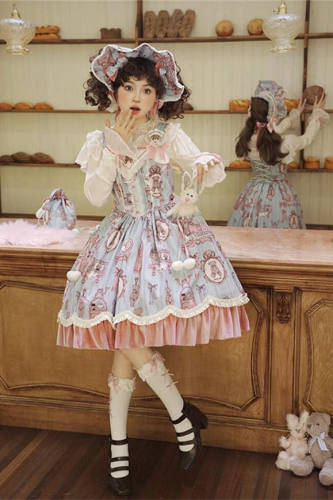 Alice Girl Bear Dolls Lolita Jumper Dress and One Piece