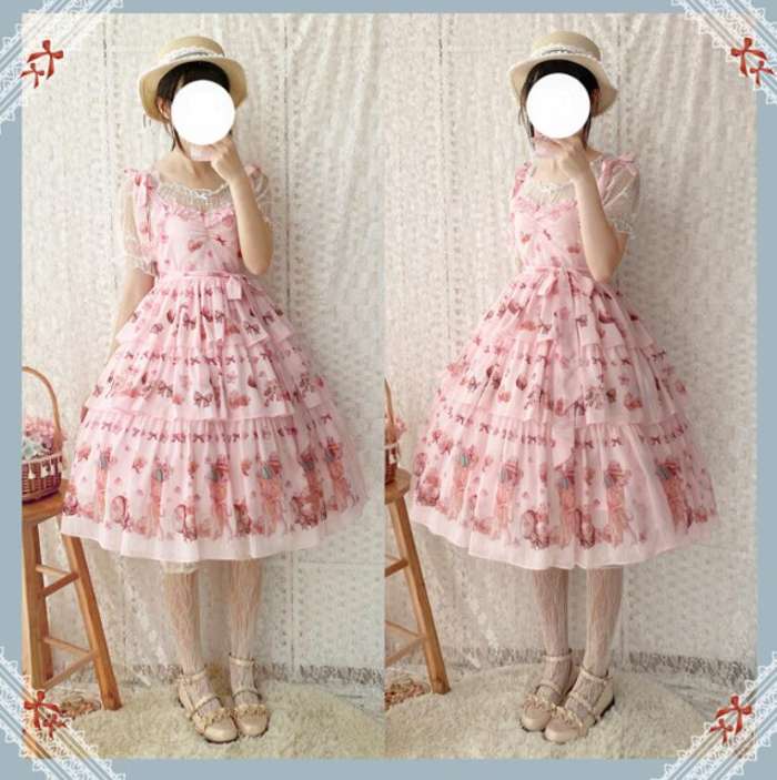 Cheese Cocoa ~Sakura Macarons Lolita Printed JSK