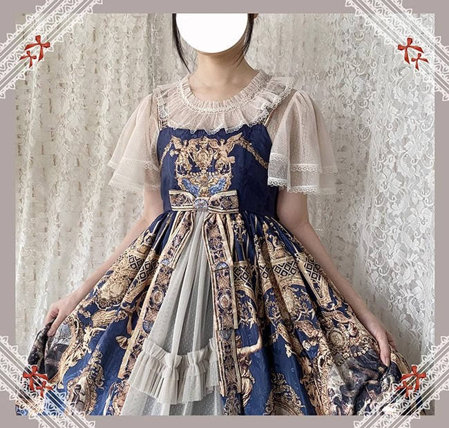 Cheese Cocoa Nocturne Double-layers Fly Sleeves Blouse