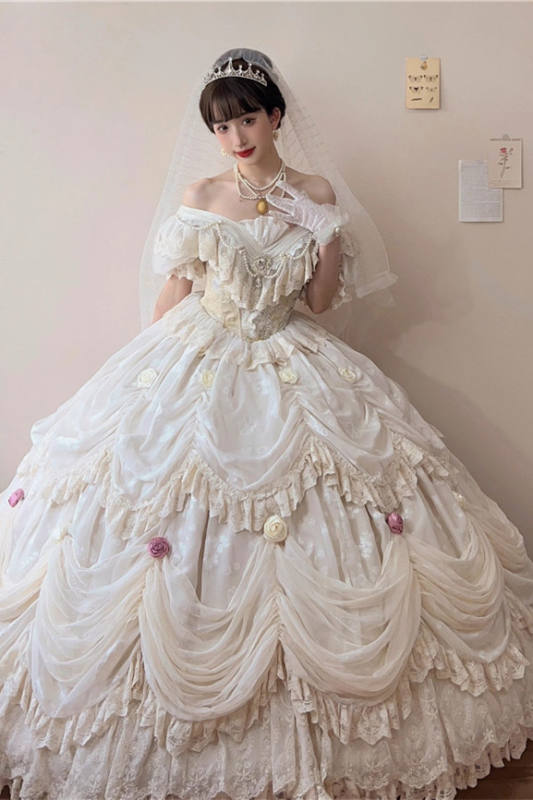 Forest Magic Tea Party Beige Hime Lolita Dress