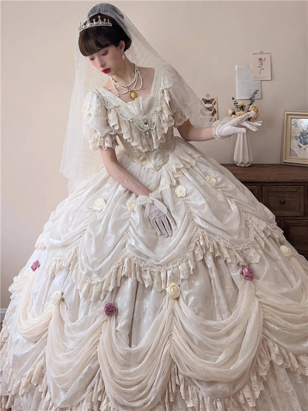 Forest Magic Tea Party Beige Hime Lolita Dress