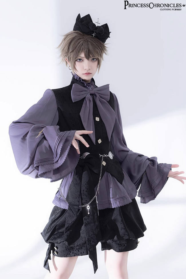 Princess Chronicles Dark Gothic Set 2.0 Purple Blouse, Pants and Vest Ouji Fashion
