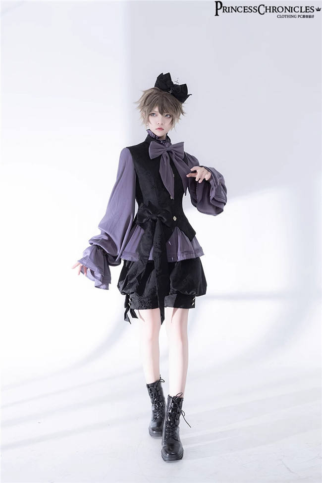 Princess Chronicles Dark Gothic Set 2.0 Purple Blouse, Pants and Vest Ouji Fashion