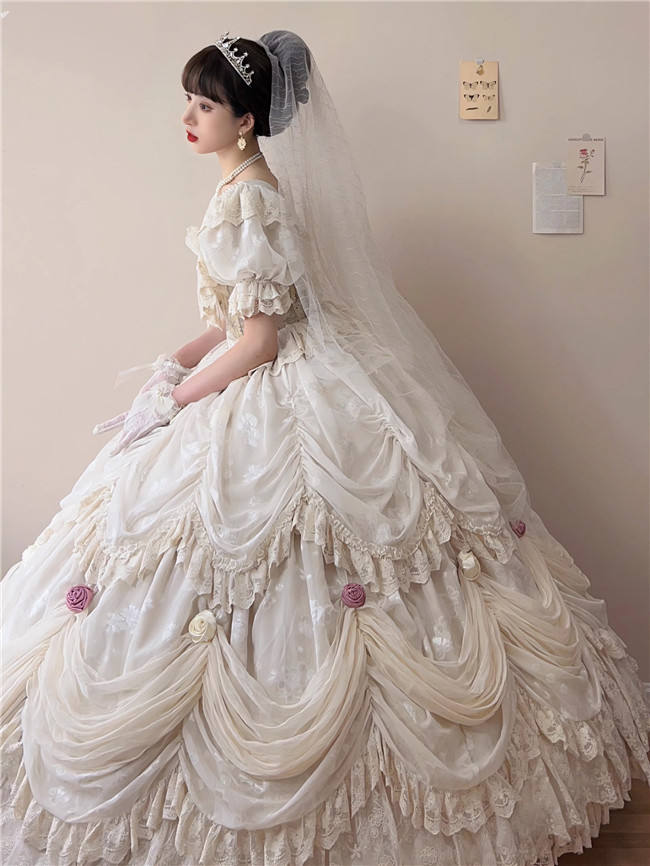 Forest Magic Tea Party Beige Hime Lolita Dress