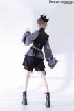 Princess Chronicles Dark Gothic Set 2.0 Ouji Lolita Purple Blouse, Pants and Vest