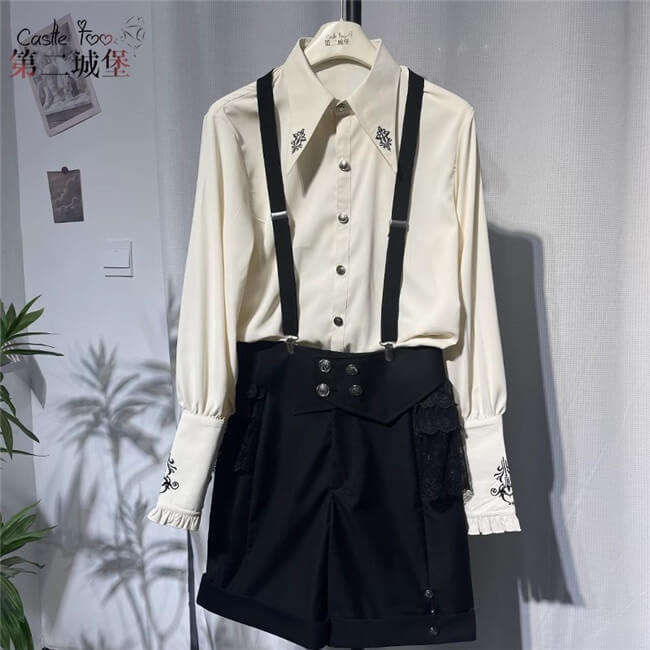 Castle Too Night Raven Magic Ouji Lolita Pants, Blouse, JSK, Cape and Necktie