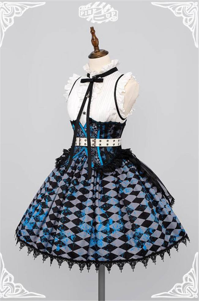 Pink Up and Black Rock Shooter Cooperated Lolita Coat, Top, Skirt, Corset and Hairclip