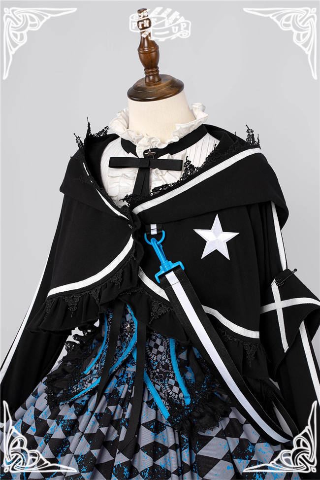 Pink Up and Black Rock Shooter Cooperated Lolita Coat, Top, Skirt, Corset and Hairclip
