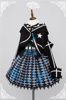 Pink Up and Black Rock Shooter Cooperated Lolita Coat, Top, Skirt, Corset and Hairclip
