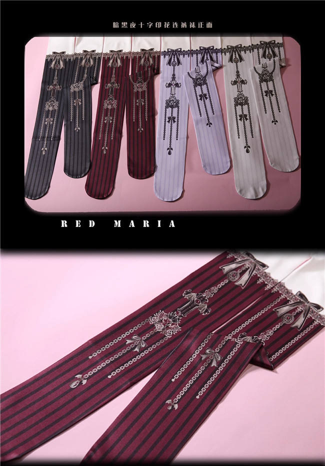 Dark Night Cross Gothic Lolita Tights