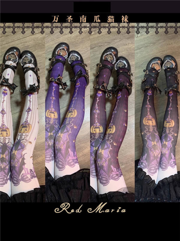 Halloween Pumpkin Cat Gothic Lolita Tights
