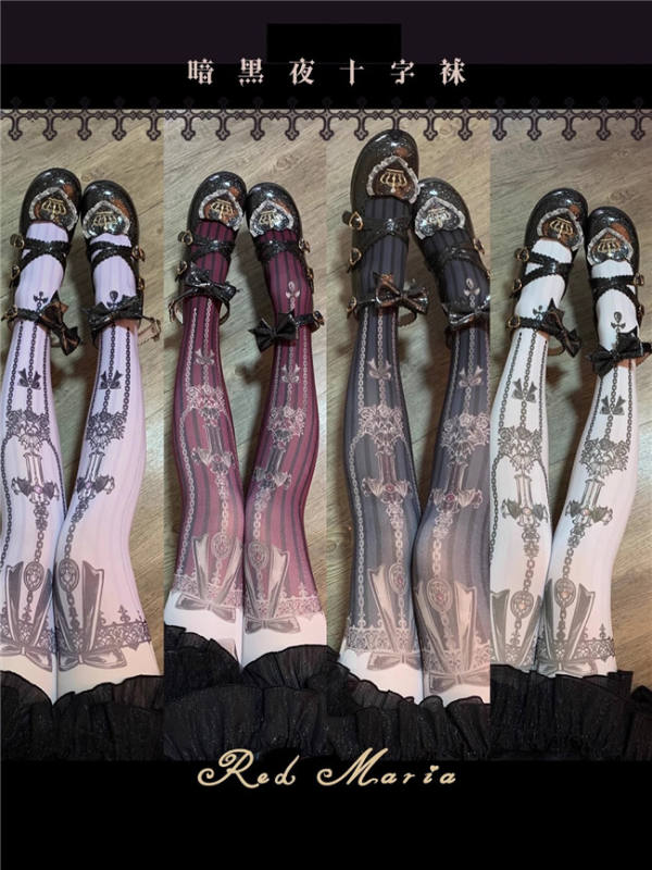 Dark Night Cross Gothic Lolita Tights