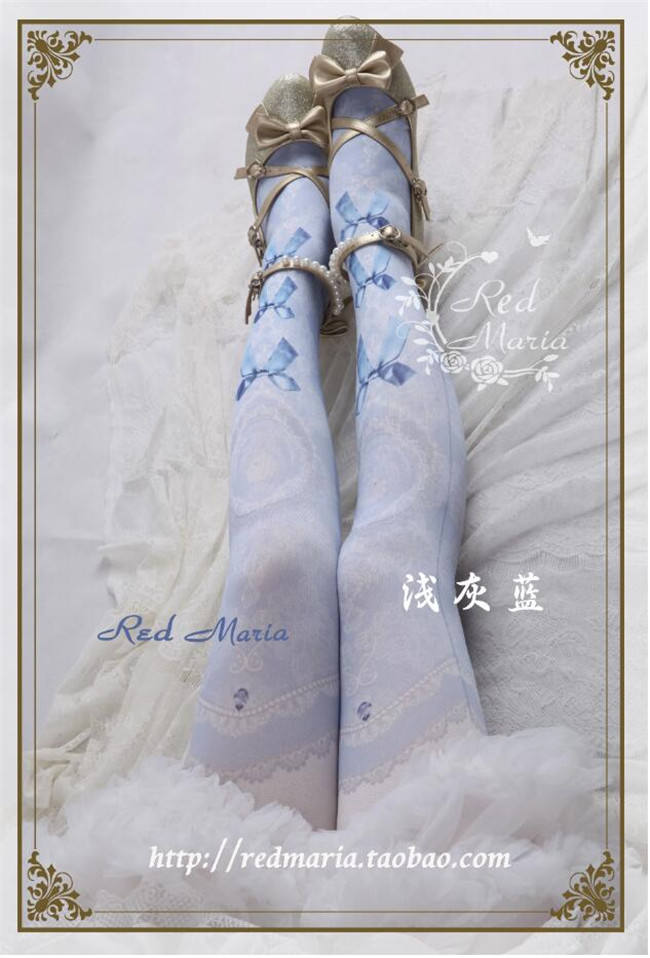 The Peacock Feather~ Vintage Double-sides Printed Lolita Tights
