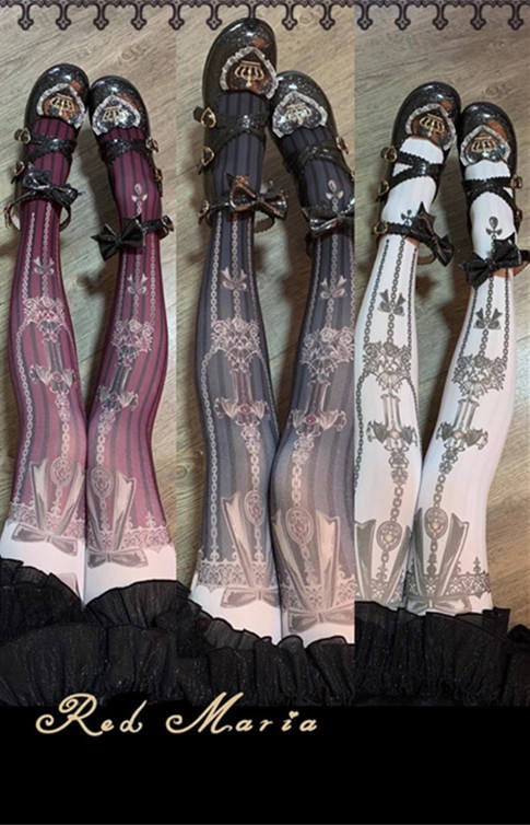 Dark Night Cross Gothic Lolita Tights
