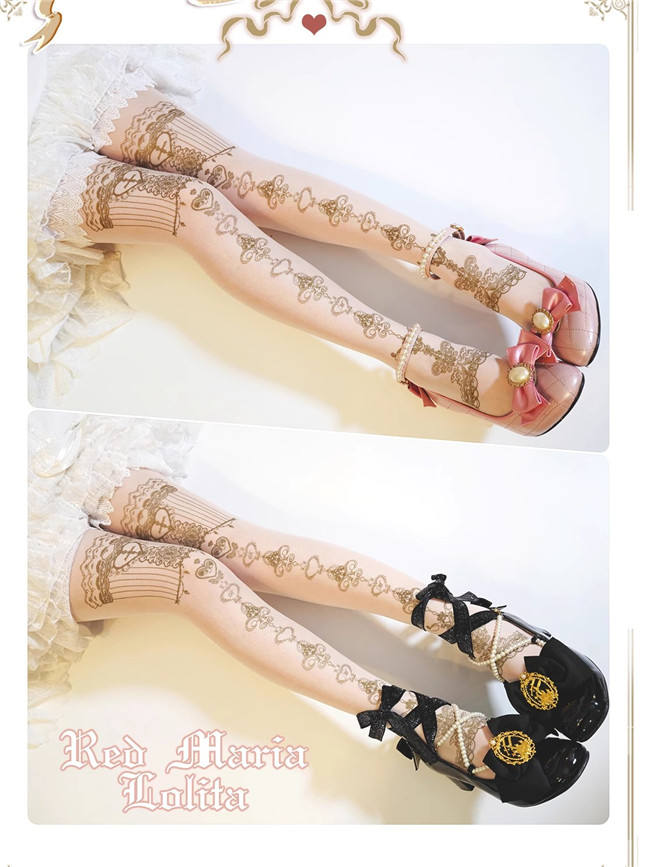 Sweet Commemorative Gold-stamping Lolita Tights
