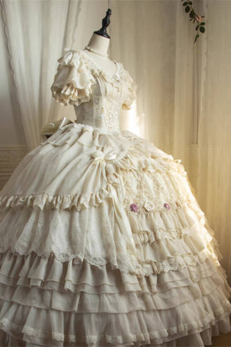 Coronation Luxury Hime Lolita Dress, Underskirt, Tippet and Tailing