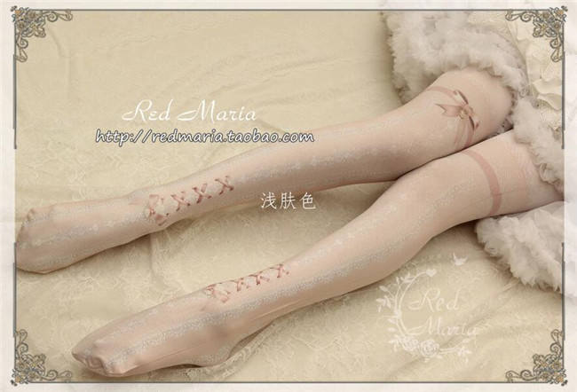 Lace Prints Ribbons Lolita Tights