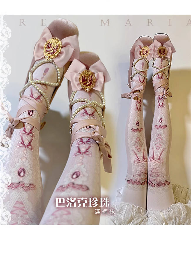Baroque Pearls Printed Tights