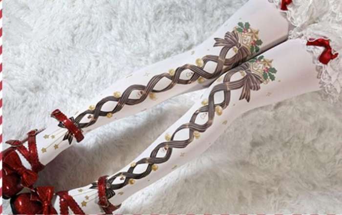 Christmas Bell Printed Lolita Tights