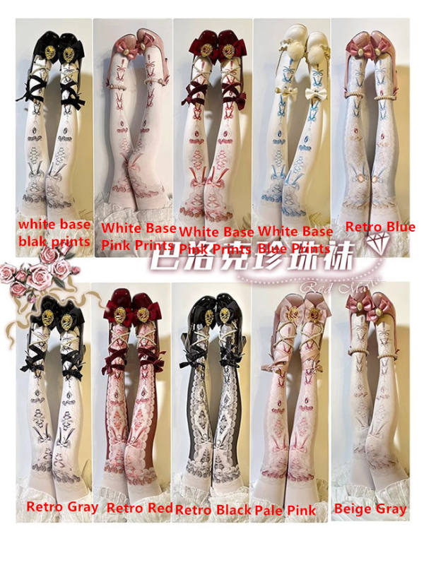 Baroque Pearls Printed Tights