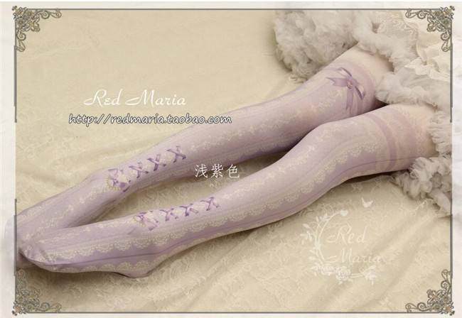 Lace Prints Ribbons Lolita Tights