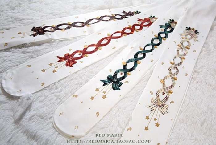 Christmas Bell Printed Lolita Tights