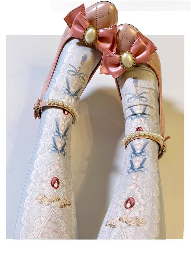 Baroque Pearls Printed Tights