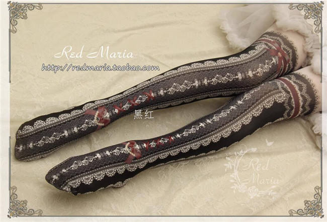 Lace Prints Ribbons Lolita Tights