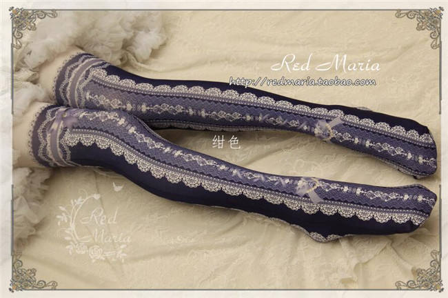 Lace Prints Ribbons Lolita Tights