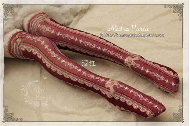 Lace Prints Ribbons Lolita Tights
