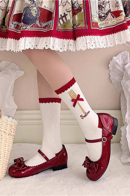 Sheep Puff Afternoon Tea Lolita Socks