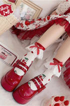 Sheep Puff Cherry Sweet Lolita Socks