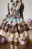 Chocolate Sweet Lolita Dress One Piece and Set-in Sleeves