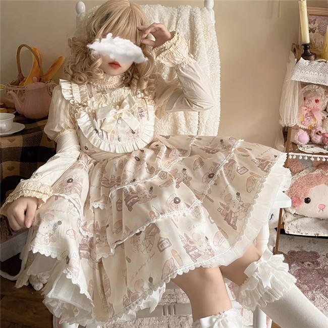 Plus Size Bunny Making Bread Sweet  Dress