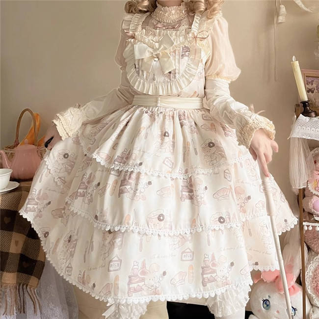 Plus Size Bunny Making Bread Sweet  Dress