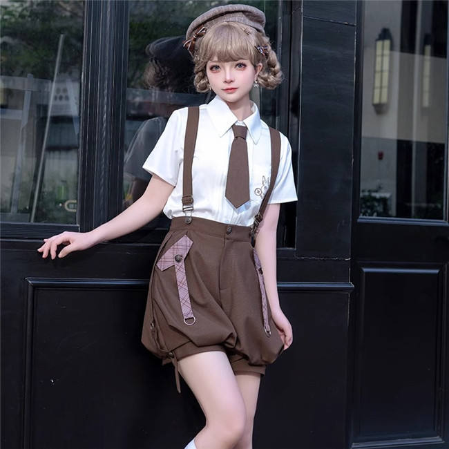 Unchartde Stars Bunny Detective Ouji Lolita Blouse, Vest and Pants