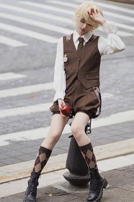 Unchartde Stars Bunny Detective Ouji Lolita Blouse, Vest and Pants