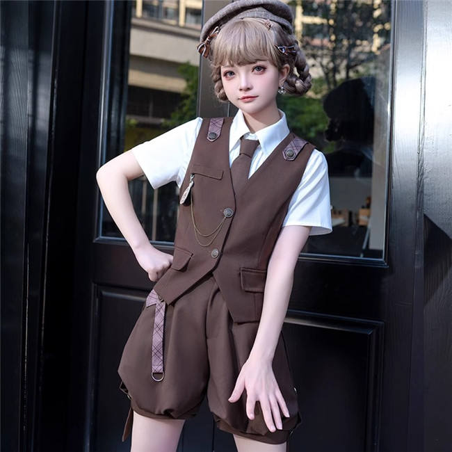 Unchartde Stars Bunny Detective Ouji Lolita Blouse, Vest and Pants