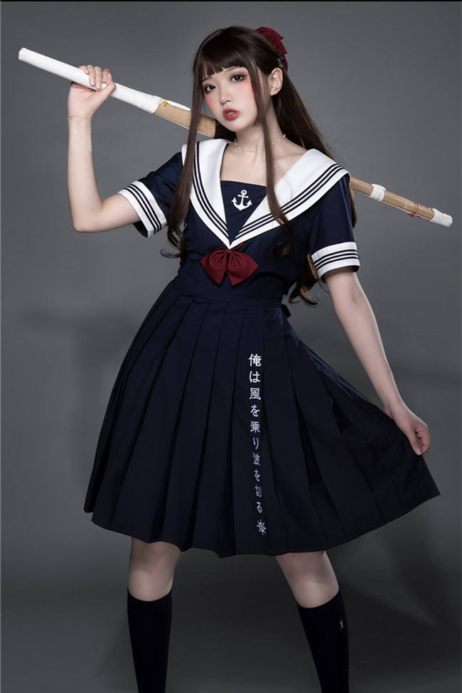 YUPBRO Lolita ~Sailor Style Embroidery Lolita OP - Ready Made