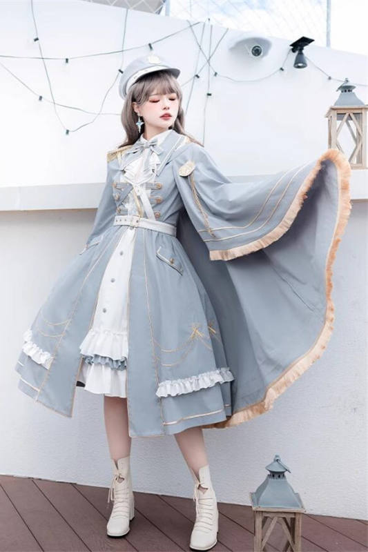 Ying Luo Fu Starsea Fantasy Military Lolita Dress, Cape, Blouse and Hat