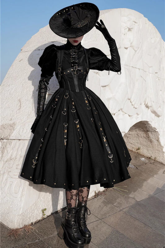 Foxtrot Ghost Ship Gothic Corset Lolita Jumper Dress and Blouse