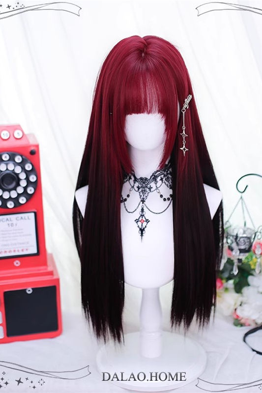 Dalao Home Black Red Lolita Wigs