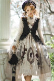 Butterfly and Rose Prints Elegant Lolita Jumper, Overskirt and Blouse