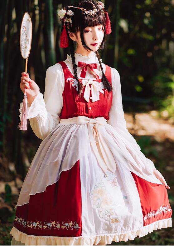 The Inlaid Harp ~Qi Lolita JSK Dress With Overskirt