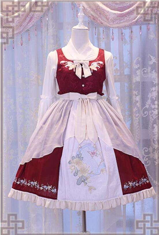 The Inlaid Harp ~Qi Lolita JSK Dress With Overskirt